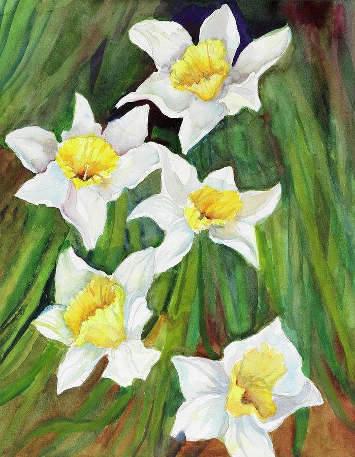 Daffodils With Nodding Heads Painting by Joanne Porter - Fine Art America