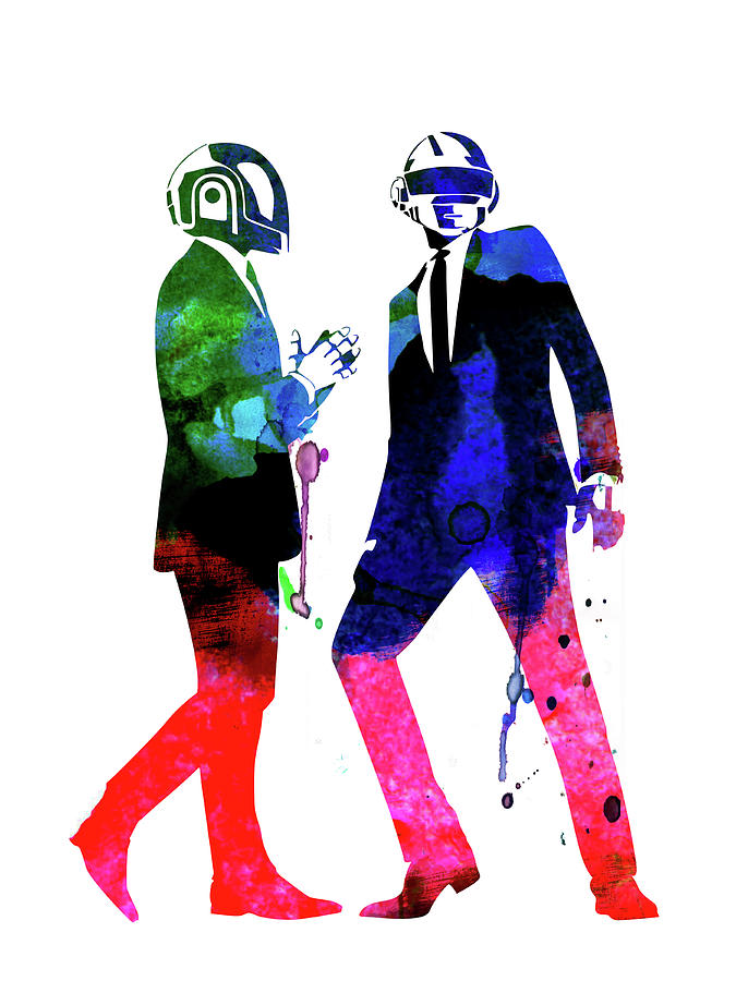 Daft Punk Mixed Media - Daft Punk Watercolor by Naxart Studio