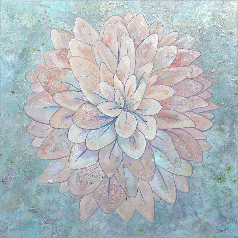 Plant Painting - Dahlia by Shadia Derbyshire Plant Painting - Dahlia by Shadia Derbyshire