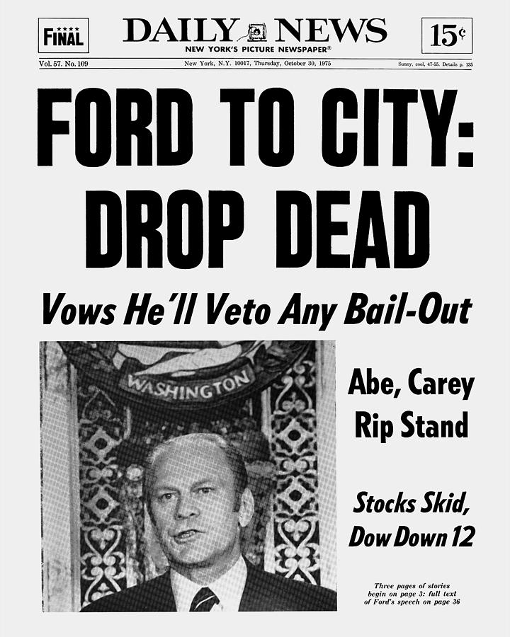 Daily News Front Page October 30, 1975 by New York Daily News Archive