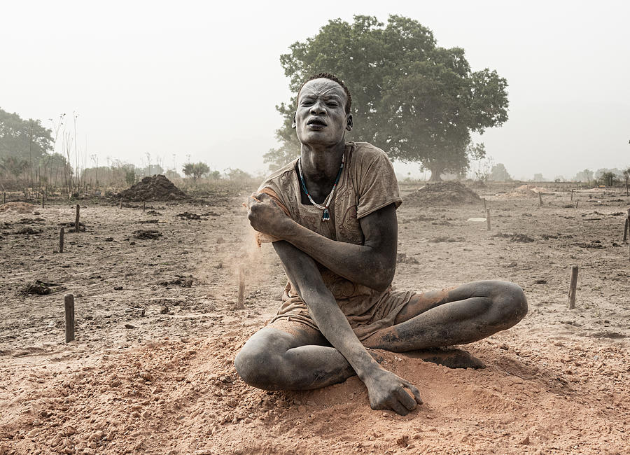 Daily Ritual At Toch Manga Mundari Camp, South Sudan Photograph by Elena Molina
