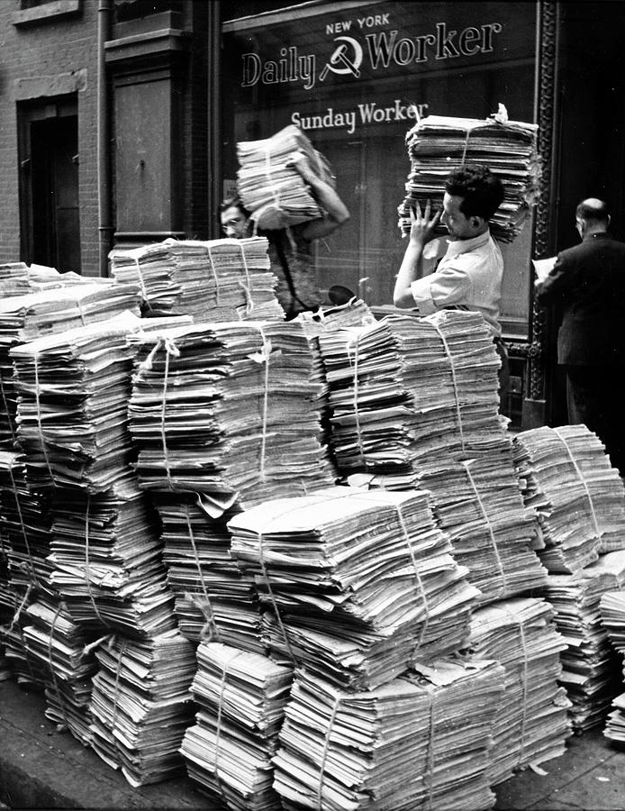 Newspaper Photograph - Daily Worker by Alfred Eisenstaedt