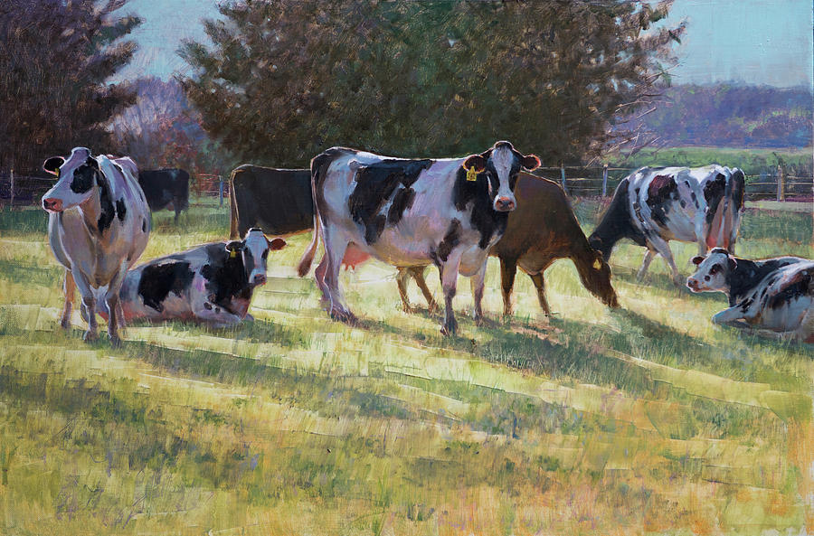 Cow Painting - Dairy Cows by Svetlana Orinko