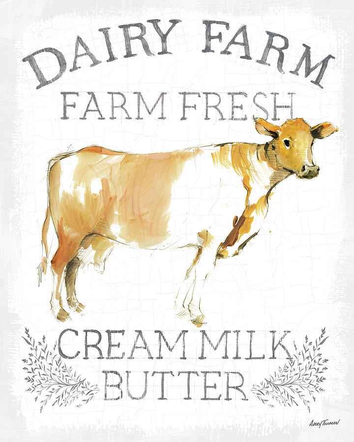 Animal Mixed Media - Dairy Farm Enamel by Avery Tillmon