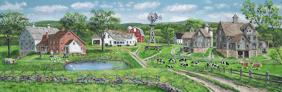 Barn Painting - Dairy Farm Road by Bob Fair