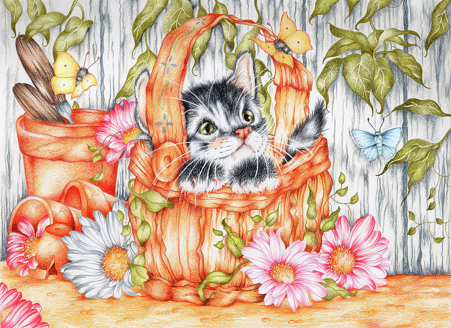 Daisie Kitten  Painting by Cb  Studios