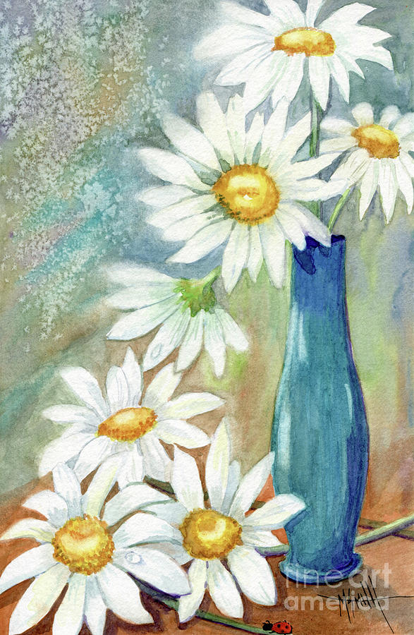 Delightful daisies A4 Original Acrylic Painting