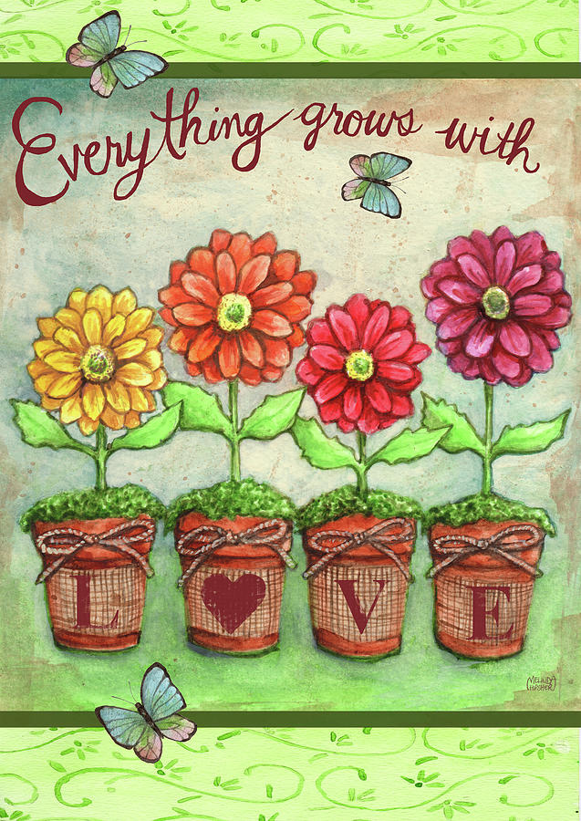 Spring Painting - Daisy Garden Love by Melinda Hipsher Spring Painting - Daisy Garden Love by Melinda Hipsher