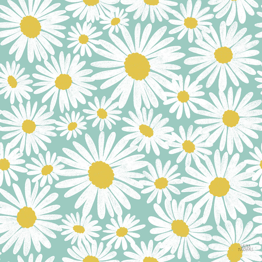 Daisy Mixed Media - Daisy Garden Pattern Ivb by Laura Marshall