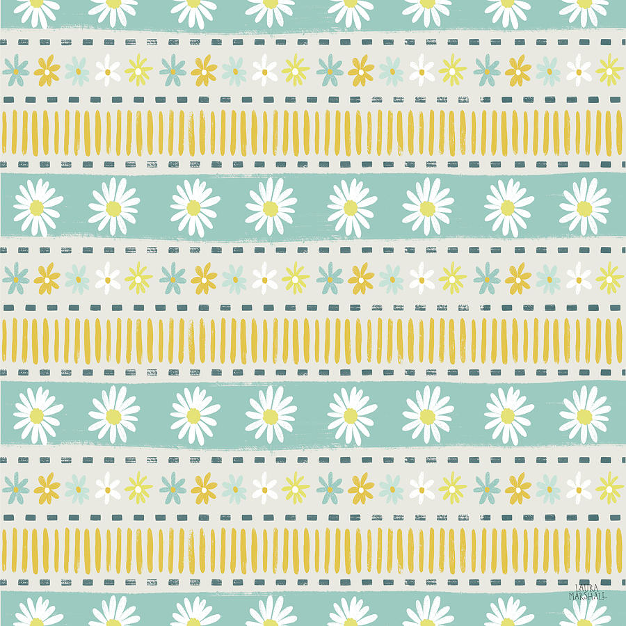 Daisy Mixed Media - Daisy Garden Pattern Va by Laura Marshall