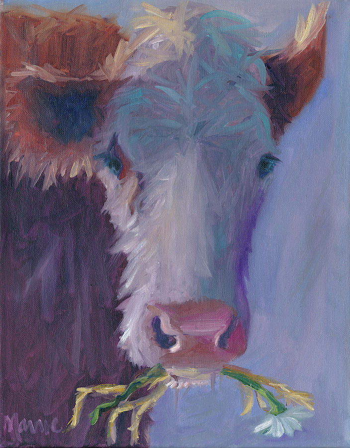 Farm Animals Painting - Daisy Snack by Marnie Bourque