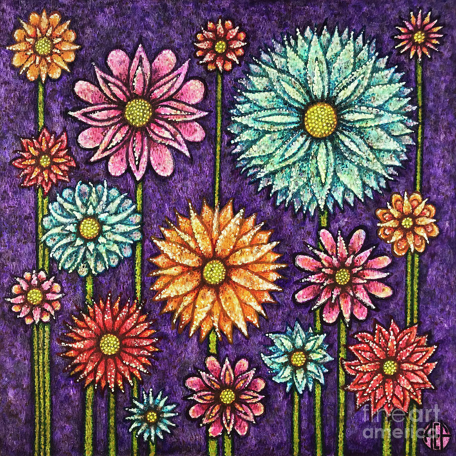 Daisy Tapestry Painting by Amy E Fraser
