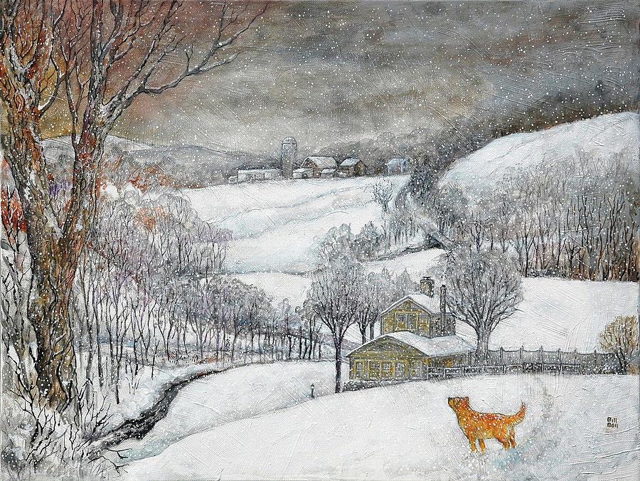 Winter Painting - Daisy?s First Snow by Bill Bell
