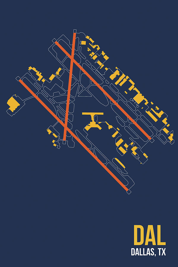 Typography Digital Art - Dal Airport Layout by O8 Left