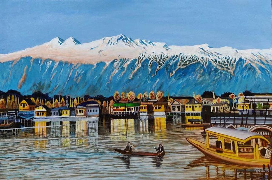 Dal Lake Kashmir Painting by Ramesh Mahalingam - Pixels