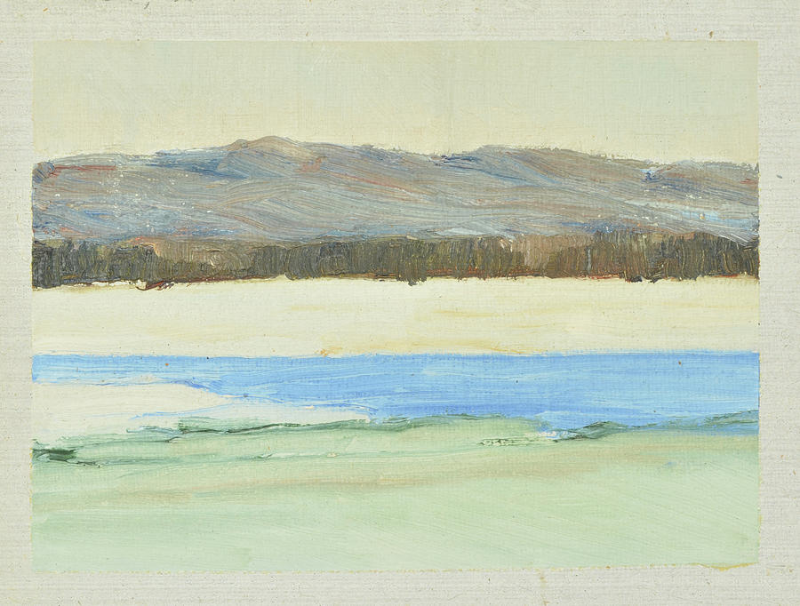 Landscape Painting - Dala spring winter   Dala vaarvinter 1995-97 6 of 7 by Marica Ohlsson