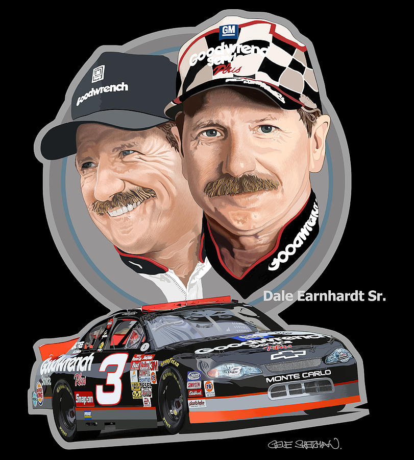 Dale Earnhardt Sr.Blk Digital Art by Gene Sherman - Fine Art America