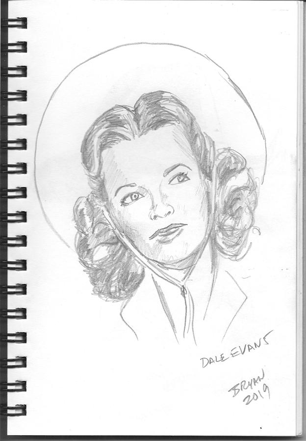 Dale Evans Drawing by Bryan Bustard