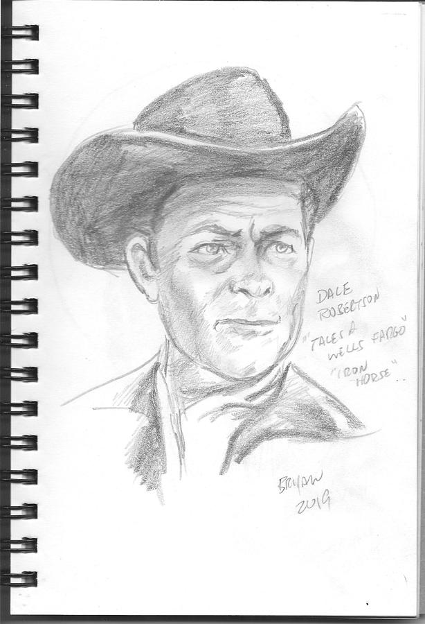 Dale Robertson Drawing by Bryan Bustard