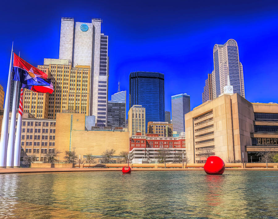 Dallas City Hall Plaza Mixed Media by Dan Sproul