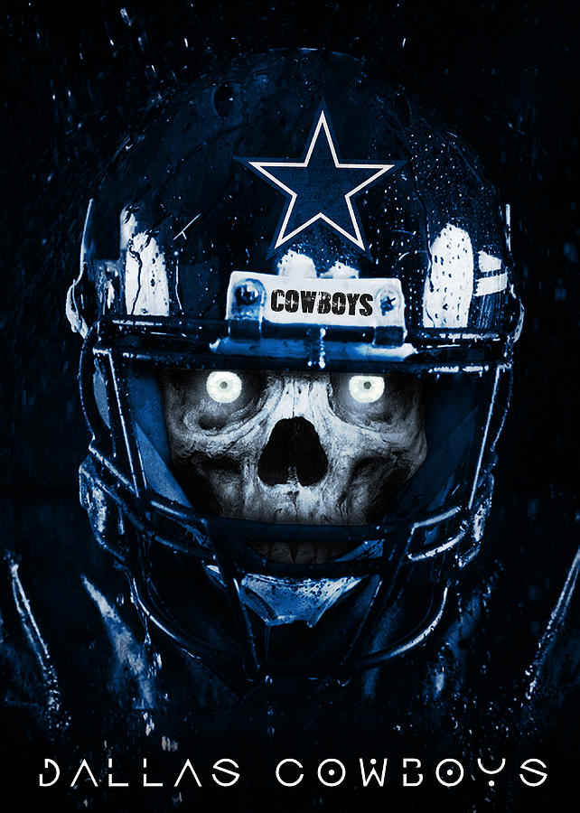 Football NFL Dallas Cowboys Skull By Leith Huber