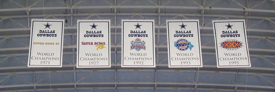 Dallas Cowboys Super Bowl Banners by Donna Wilson