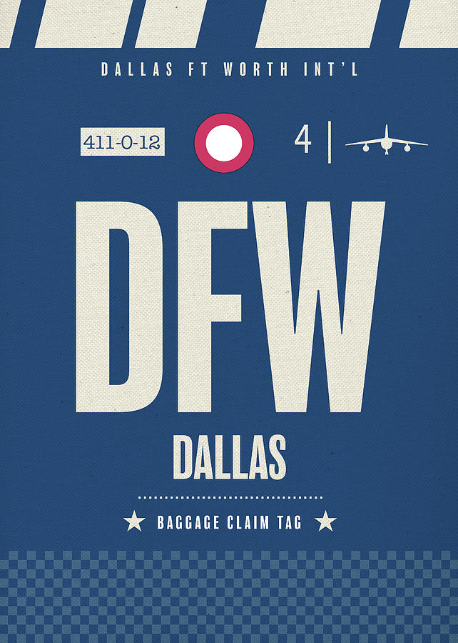 Dallas Fort Worth Dfw Texas Airport Travel Baggage Claim Tag