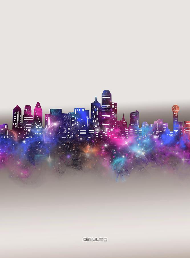 Dallas Skyline Galaxy Digital Art by Bekim M - Pixels