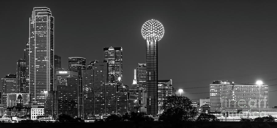 Dallas Photograph - Dallas Skyline in Black and White 8018 by Bee Creek Photography - Tod and Cynthia