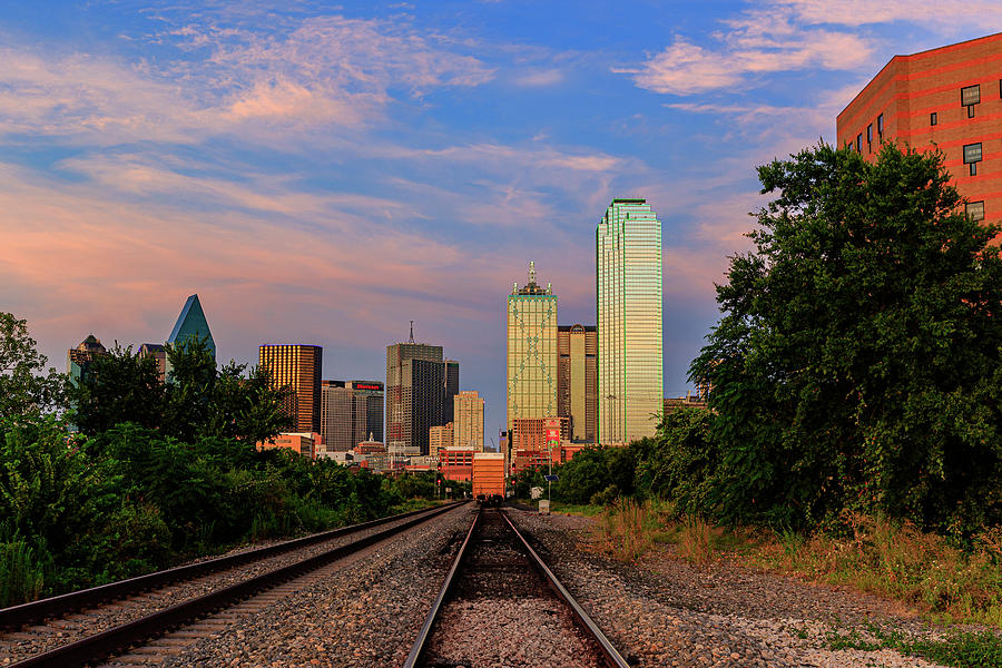 Dallas skyline pink sunset Photograph by David Ilzhoefer