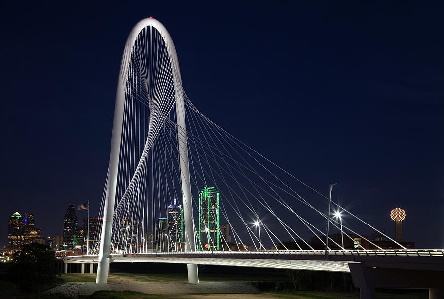 Dallas’ Suspension Bridge At Night Photograph by Dhughes9 Dallas’ Suspension Bridge At Night Photograph by Dhughes9
