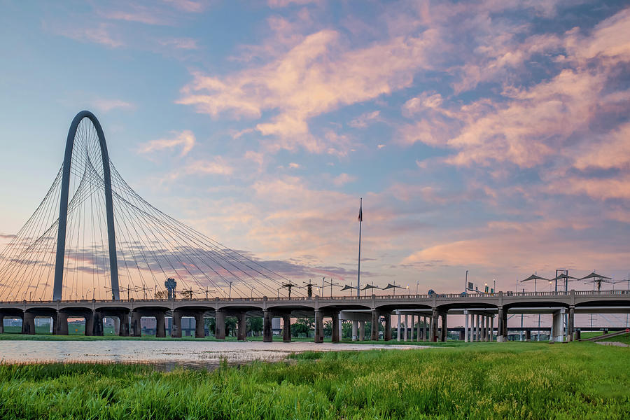 Dallas Texas Dawn - Margaret Hunt Hill Bridge Photograph by Gregory Ballos