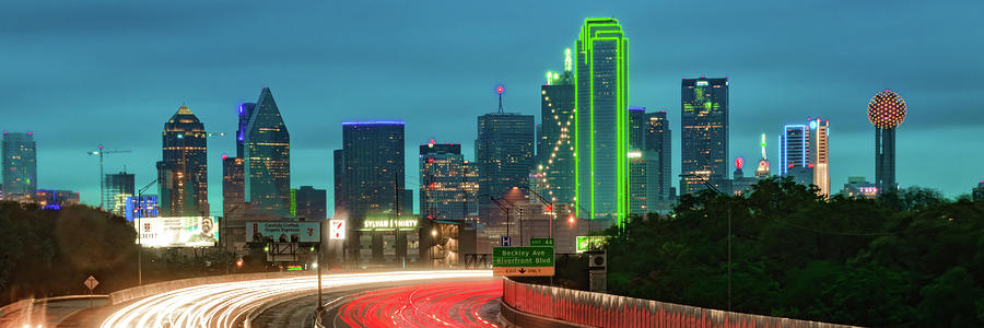 Dallas Texas Skyline Evening Panorama Photograph