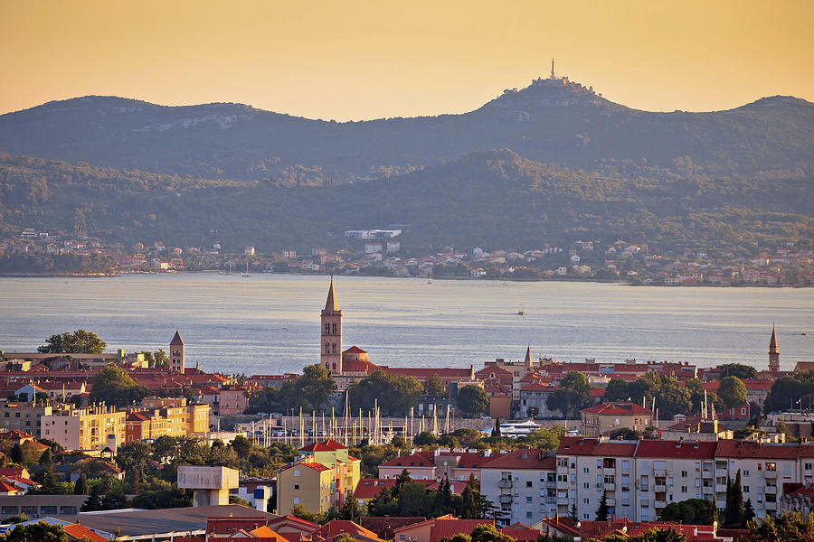 Dalmatian city of Zadar panoramic view with Island of Ugljan Photograph by Brch Photography