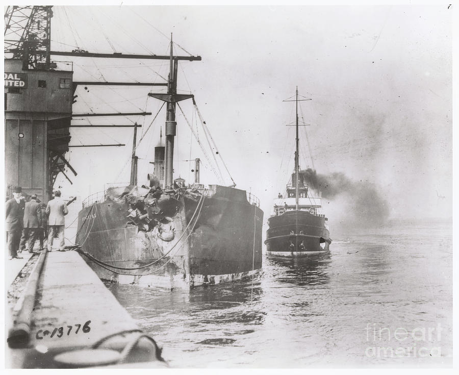 Damaged Ship After Collision Photograph by Bettmann