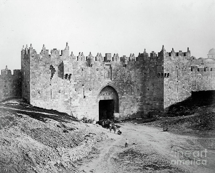 Damascus Gate, Jerusalem, 1857 Photograph by Robertson And Beato