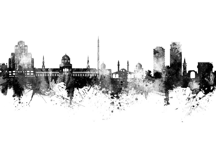 Skyline Digital Art - Damascus Syria Skyline by Michael Tompsett