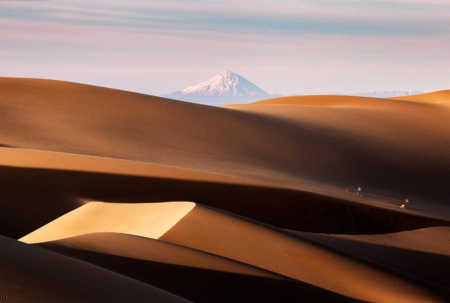Landscape Photograph - Damavand Mount In Maranjab Desert by Pphgallery