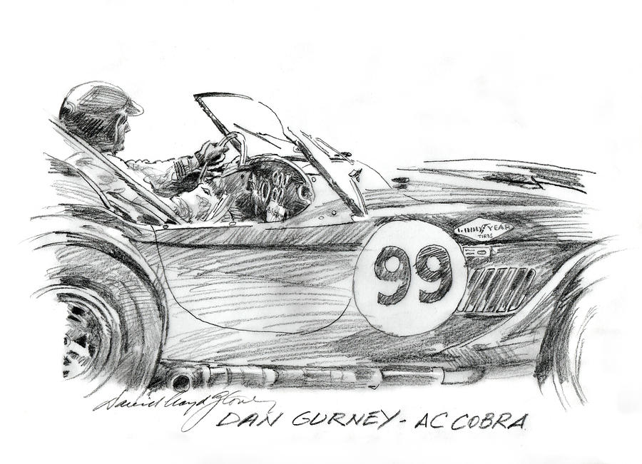 Dan Gurney Racing Ac Cobra 289 Painting by David Lloyd Glover