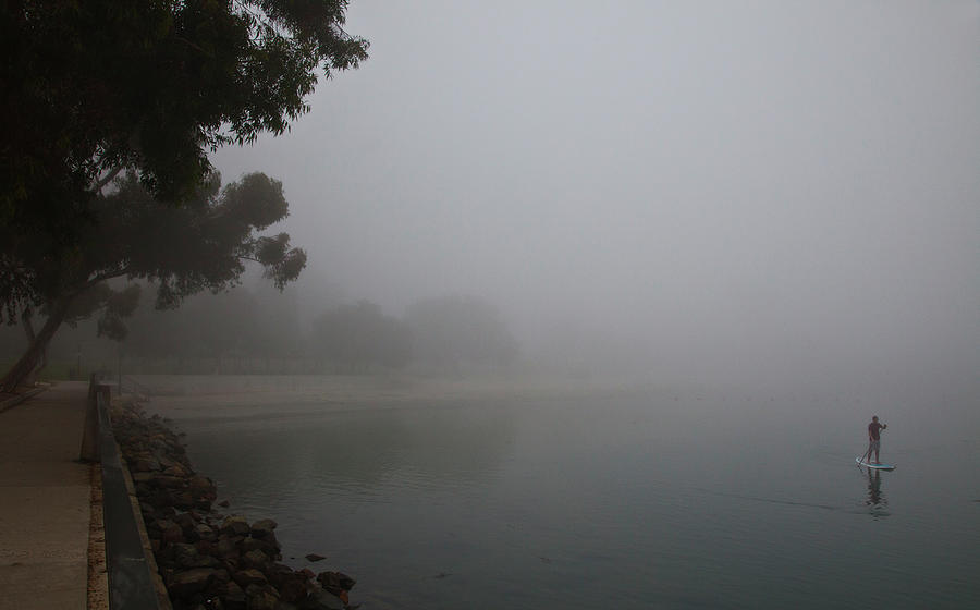 Dana Point California Paddle Board in Fog Photograph by Catherine Walters