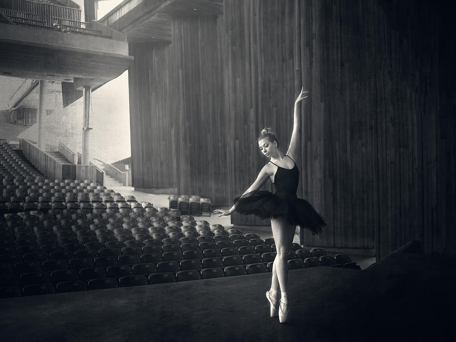 Black And White Photograph - Dance Alone by Catherine W.