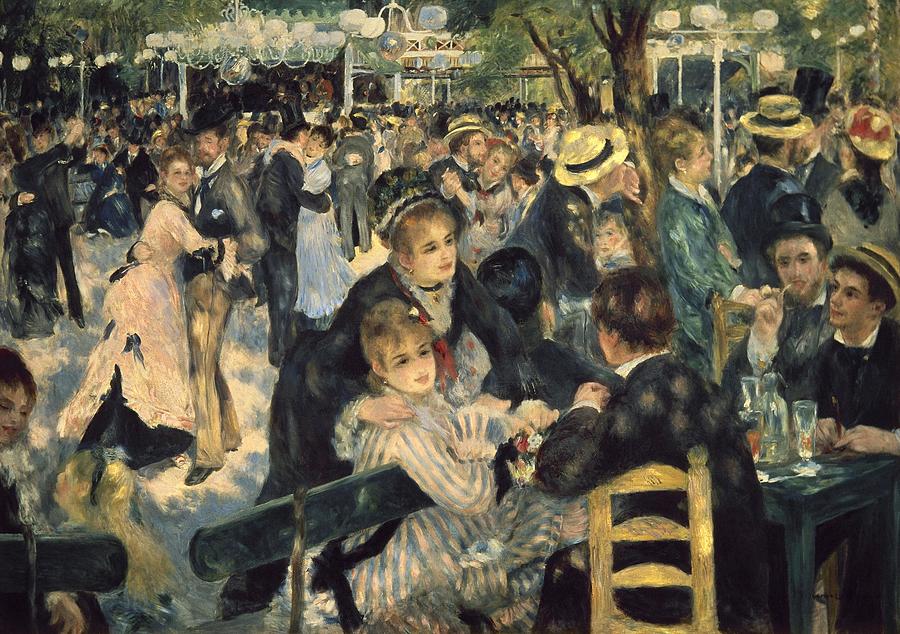 Dance at Le moulin de la Galette, 1876, Oil on canvas, 131 x 175 cm. Painting by Pierre Auguste Renoir -1841-1919-