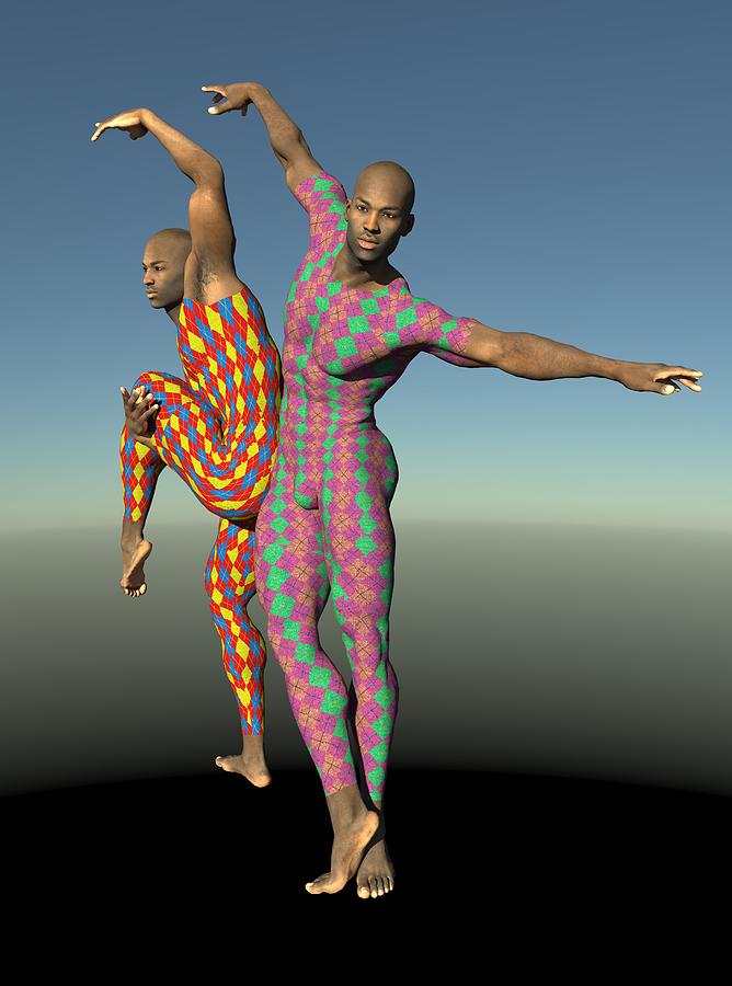 Two Dancers Digital Art - Dance of colors by Joaquin Abella
