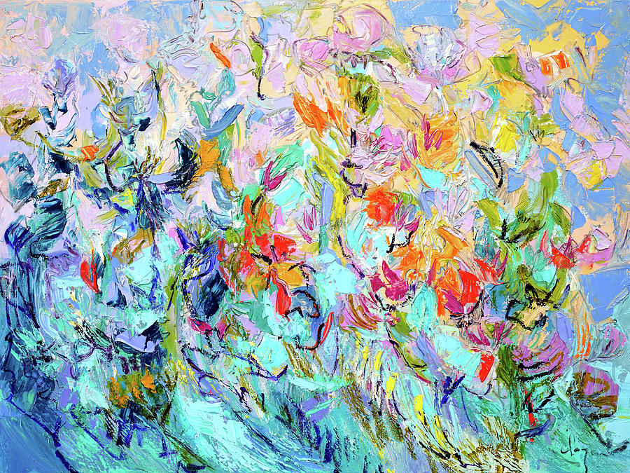 Flower Painting - Dance Of Garden Faeries by Dorothy Fagan
