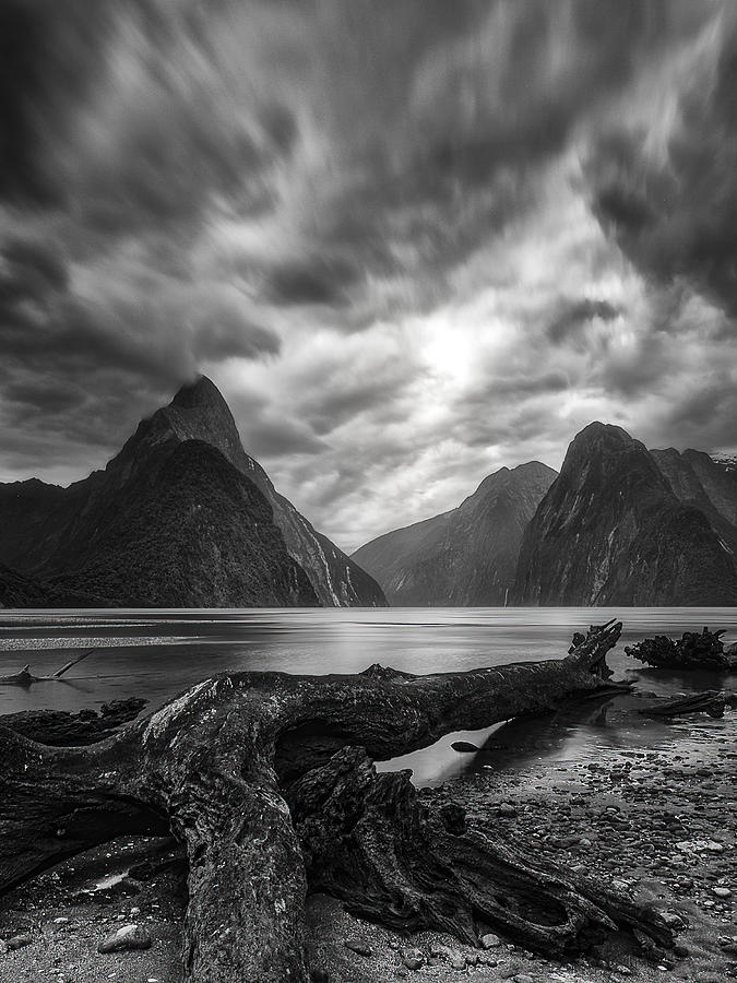 Milford Sound Photograph - Dance Of The Clouds, Milford Fjord, New Zealand. by Xiawenbin