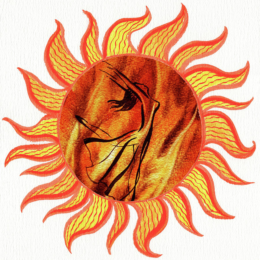 Dance Of The Sun Watercolor II Painting by Irina Sztukowski