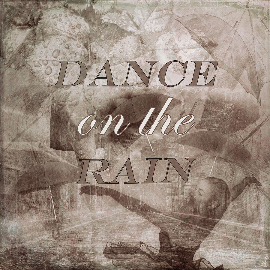 Dance on the Rain in Sepia Tones Digital Art by Debra and Dave Vanderlaan