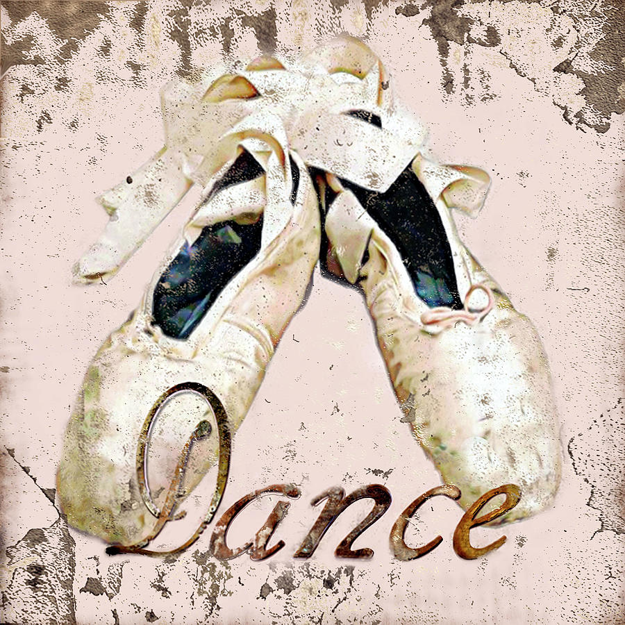 Typography Mixed Media - Dance Shoes by Karen Williams