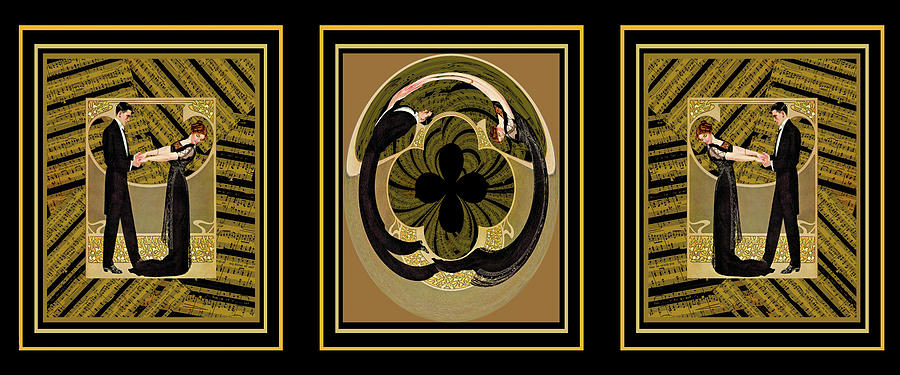 Art Deco Mixed Media - Dance With Me Trio by Paula Ayers