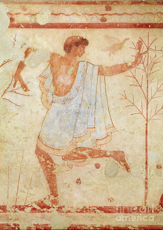 Tree Painting - Dancer In A Blue Tunic From The Tomb Of The Triclinium, C.470 Bc by Etruscan